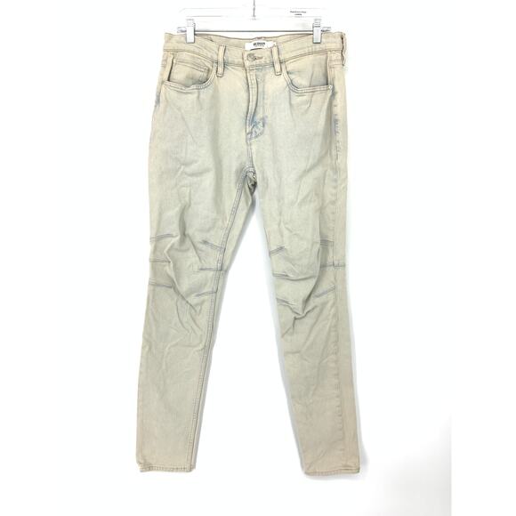 Hudson Zack Skinny Moto Jeans Mens Size 32 Light Blue Dye Wash Denim - Picture 1 of 8